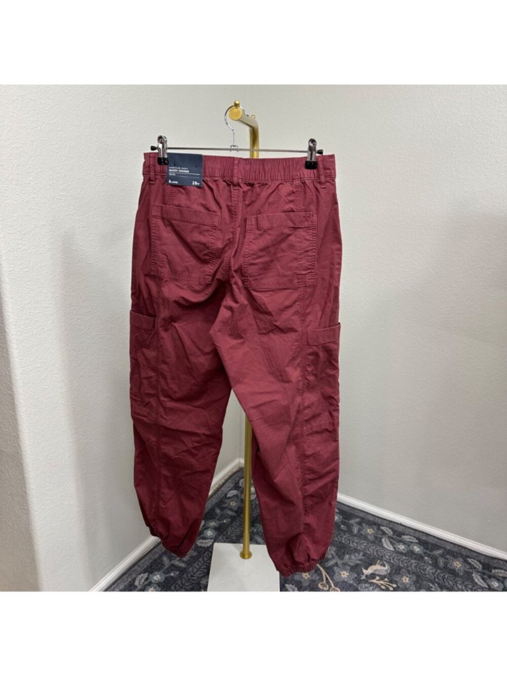 American Eagle Baggy High Rise Stretch Jogger Pants Womens size 6 Long New - Picture 5 of 10